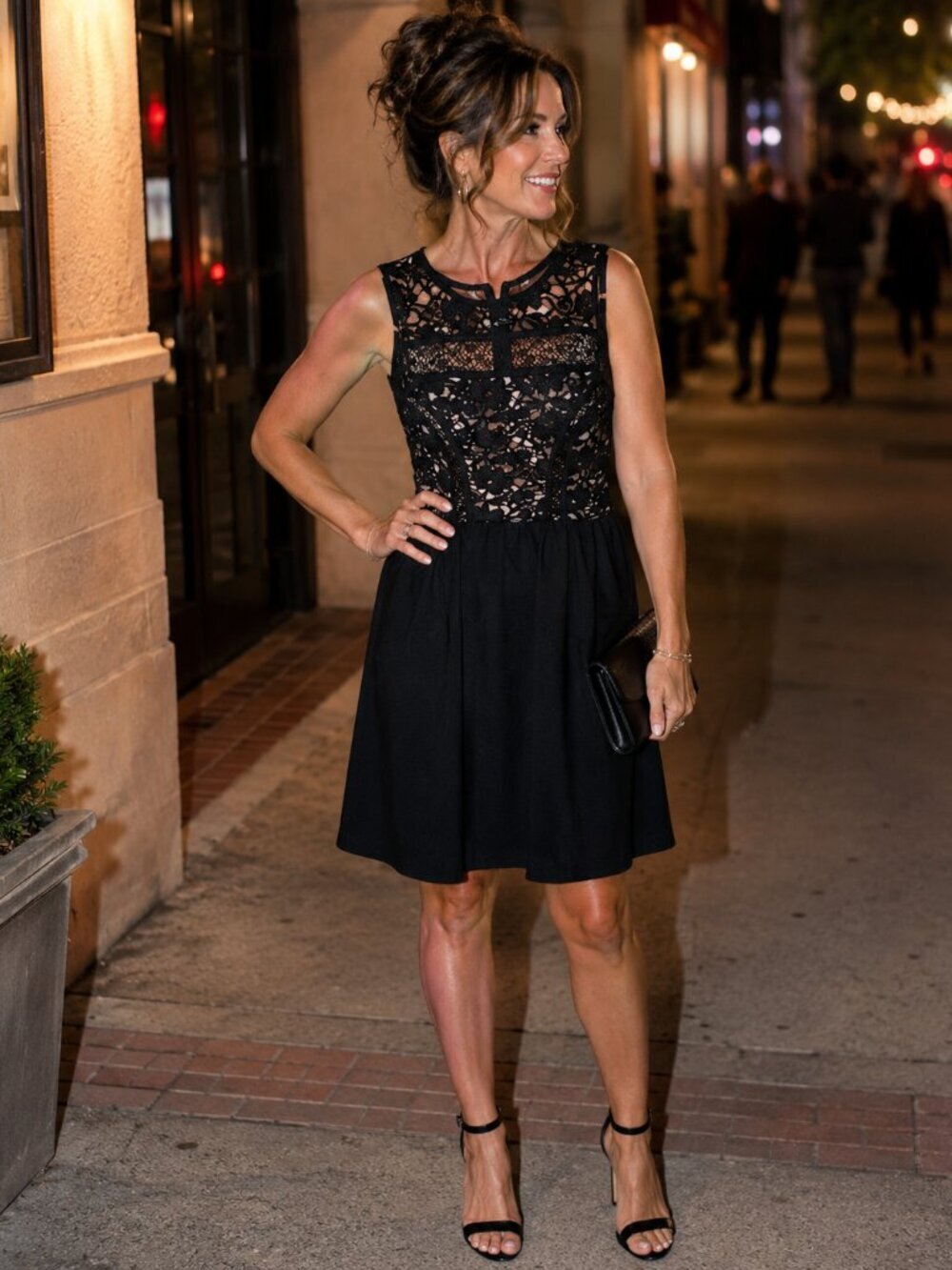 Xhilaration Black and Cream Lace Mini Dress